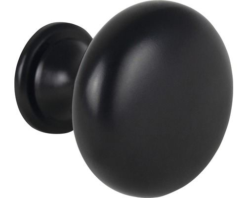 Meubelknop, metaal, Zamak, zwart, ⌀xH 29x28 mm