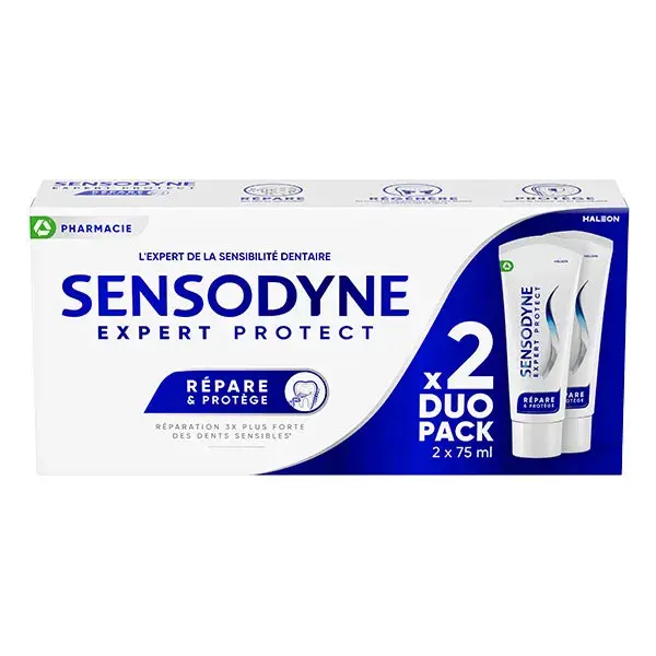Creme dental Sensodyne Repair and Protect sabor menta fresca, pacote com 2 unidades de 75ml
