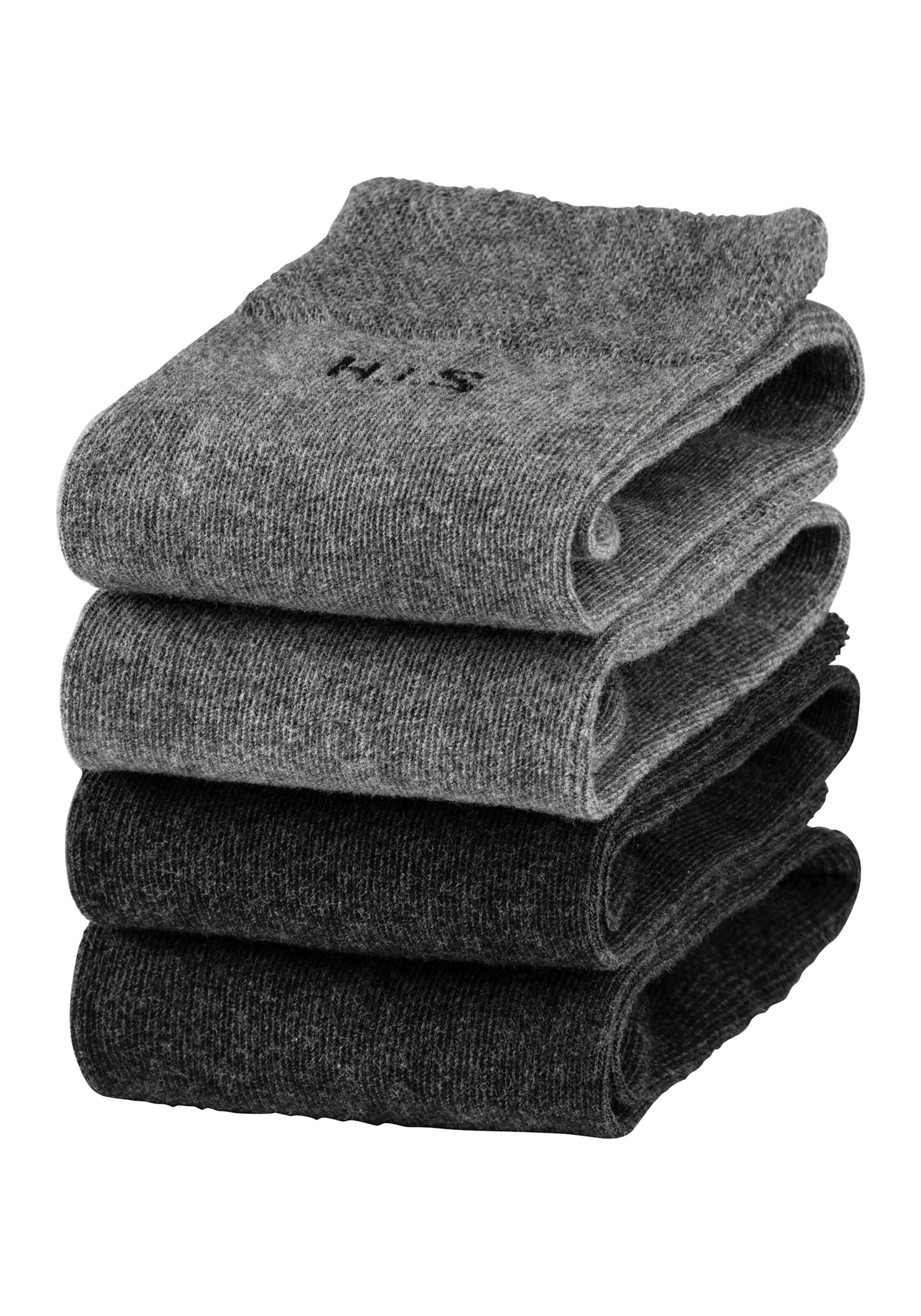 H.I.S Socken in 2x grau, 2x anthrazit