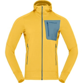 Norrøna Falketind Power Grid Zip Hood Fleecejacke Calendula Herren
