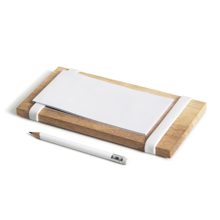 side by side - Notizblockhalter Milch, Eier, Butter, hellblau