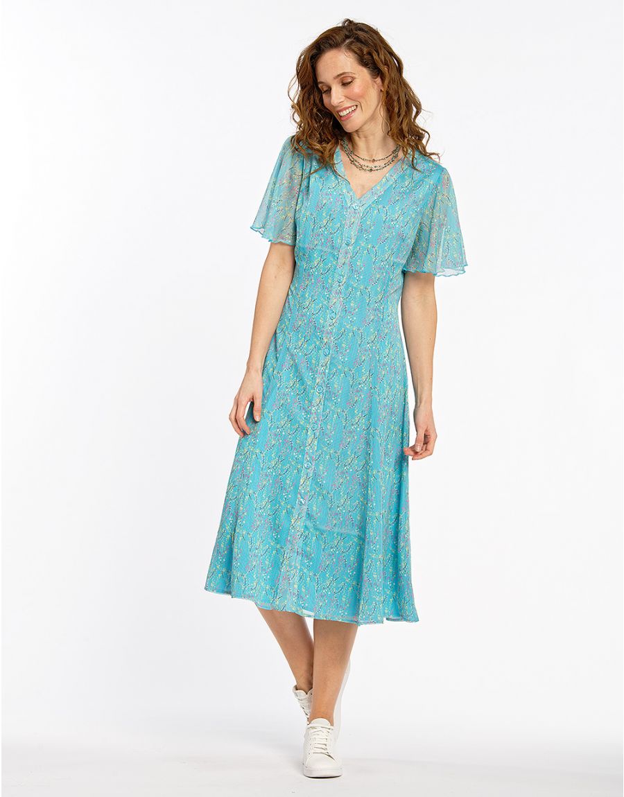 Robe longue turquoise