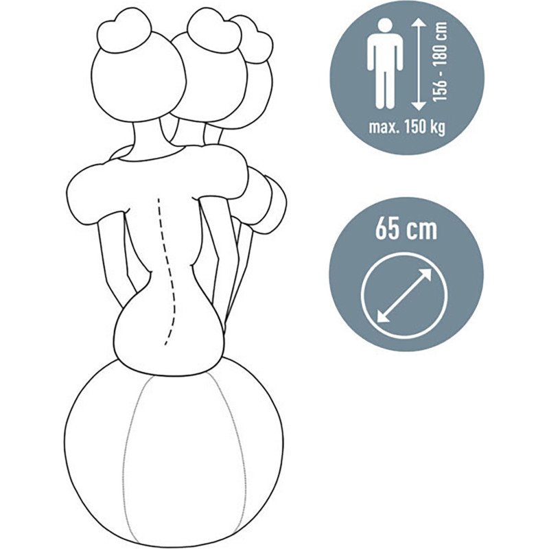 Ballon d'assise ergonomique anti-basculement - gris - Leitz Ergo