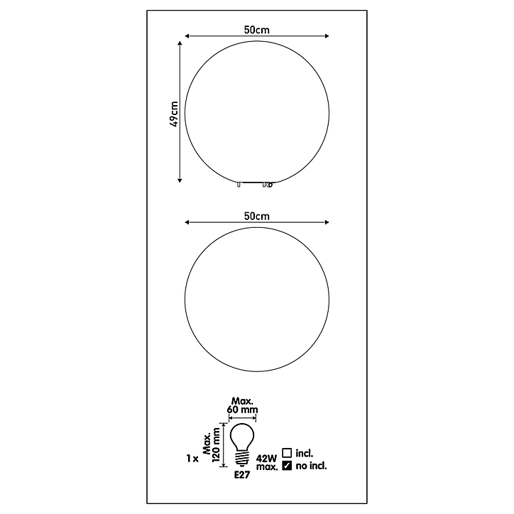 Boule lumineuse BLOOMA Vancouver lumière blanche Ø50 cm