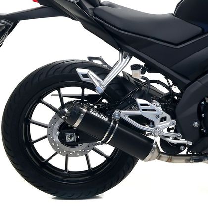 Silencieux Arrow Alu dark Street thunder embout carbone - Noir
