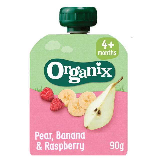 Organix Bio Knijpfruit Peer, Banaan, Framboos
