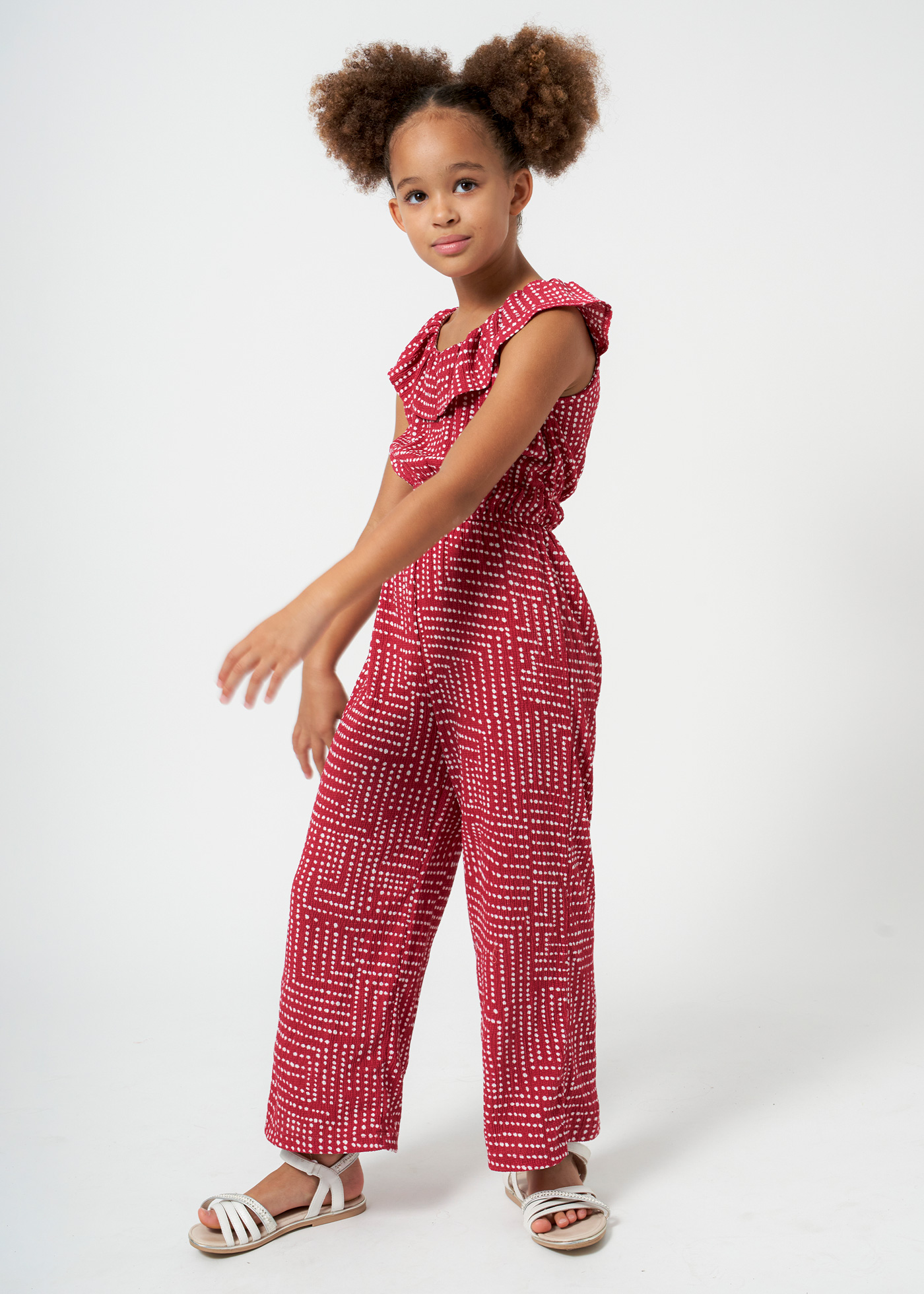 Macacão longo estampado para menina