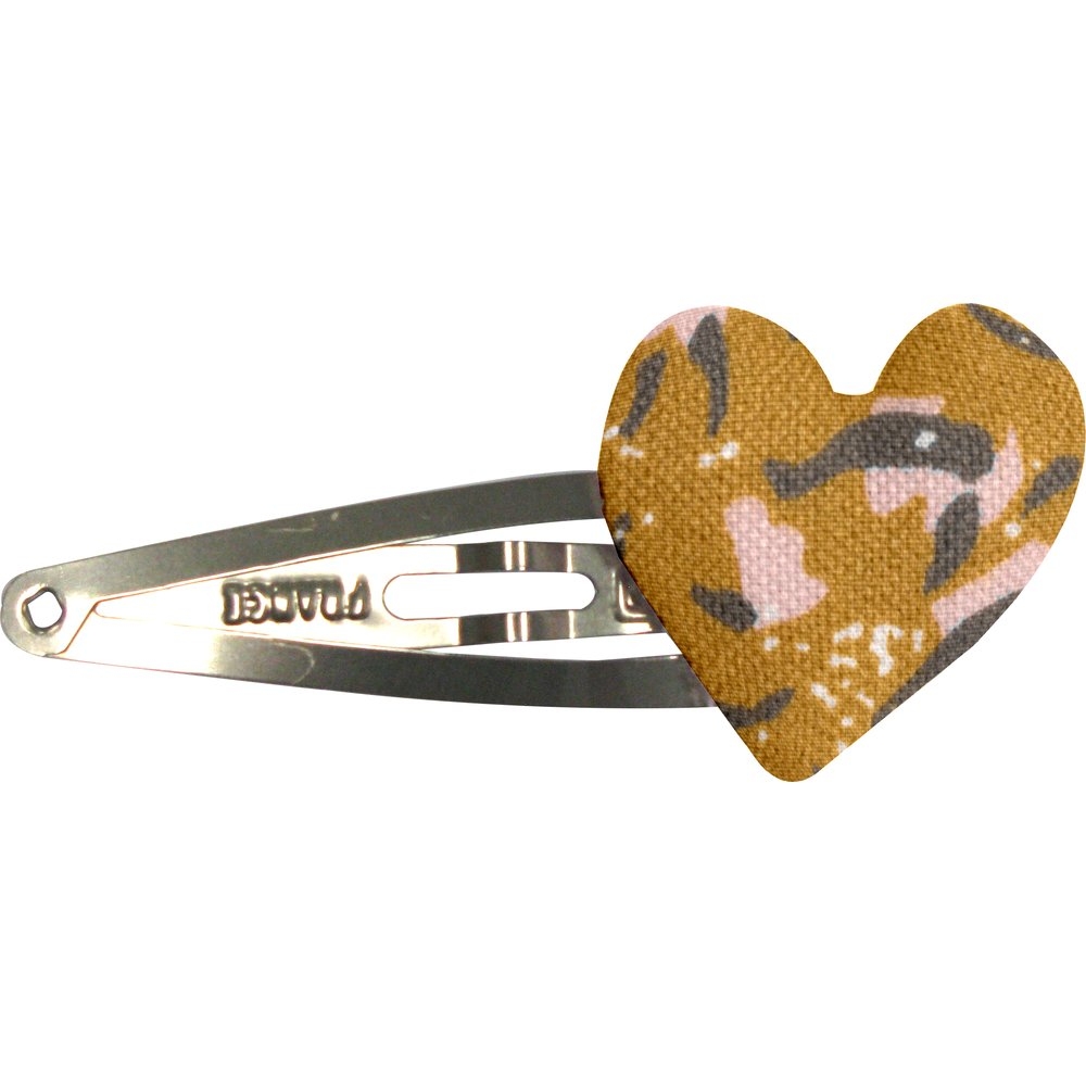 Barrette Clic-Clac Cœur Gypso Ocre