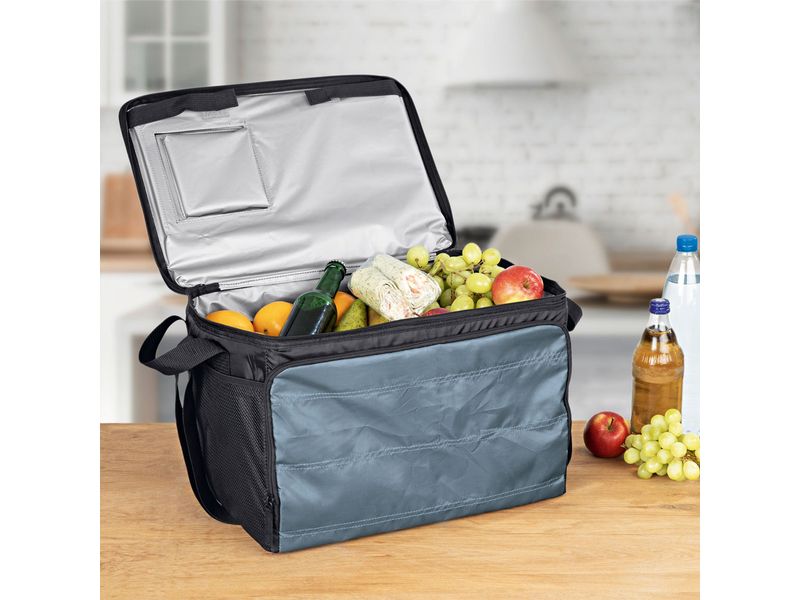 EASYmaxx Kühltasche faltbar - 30 l – Schwarz / Dunkelgrau Faltbare Isoliertasche mit 30 Litern Kapazität