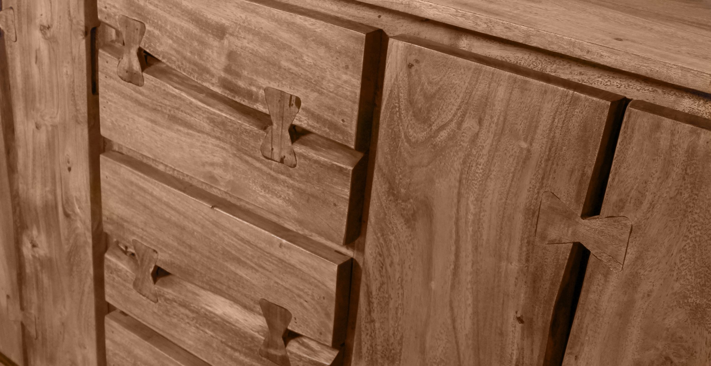 Sideboard Natural Edge Akazie Kommode Wohnzimmer Esszimmer Schubladen Schrank