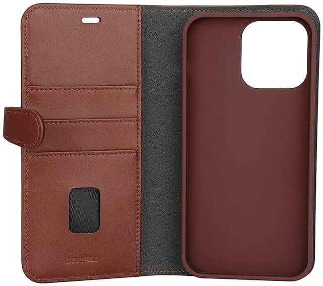 Buffalo iPhone 15 Pro Max 2in1 Leather MagSeries pungetui (brun)