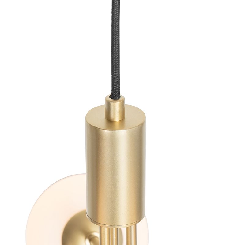 Art Deco hanglamp goud met opaal glas 3-lichts - Coby