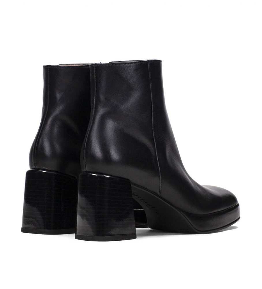 Botas de cano curto Hispanitas Tokyo em couro preto - Altura do salto: 7 cm -