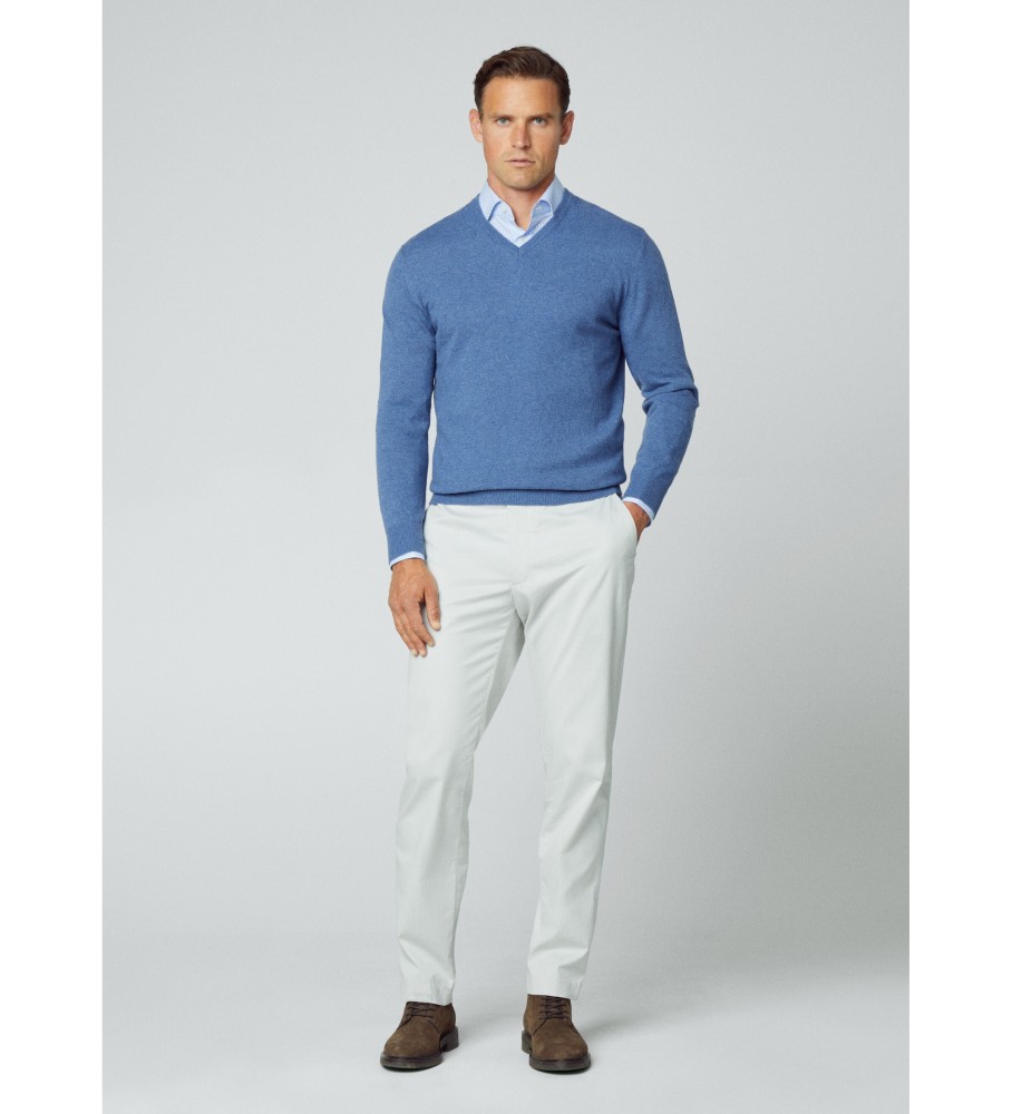 Hackett Jersey Merino Cash Mix V azul
