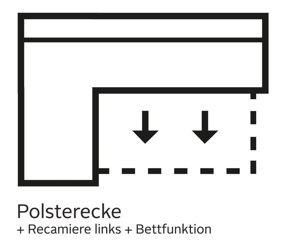 Home affaire Ecksofa »Italia L-Form« mit Bettfunktion,  mit  Federkern