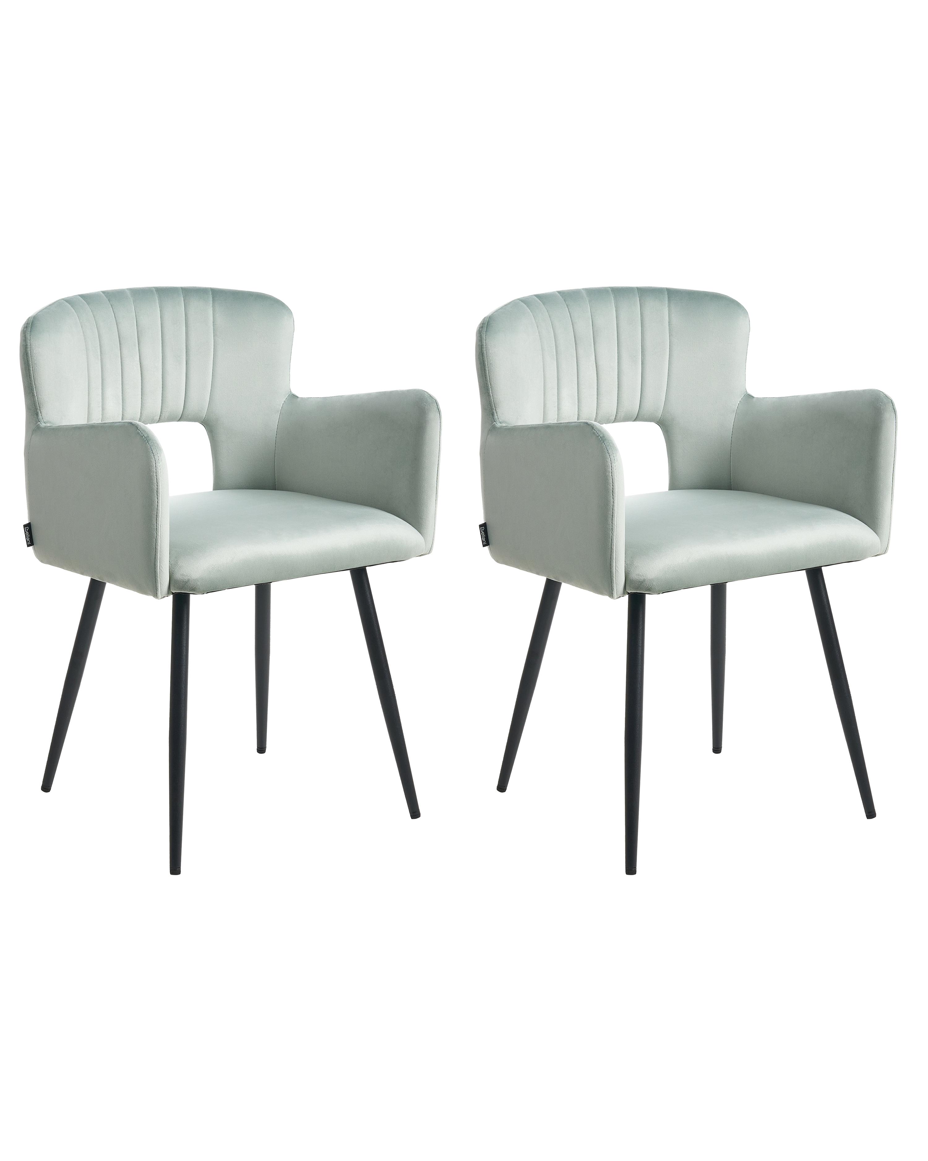 Set van 2 eetkamerstoelen SANILAC Fluweel Lichtblauw