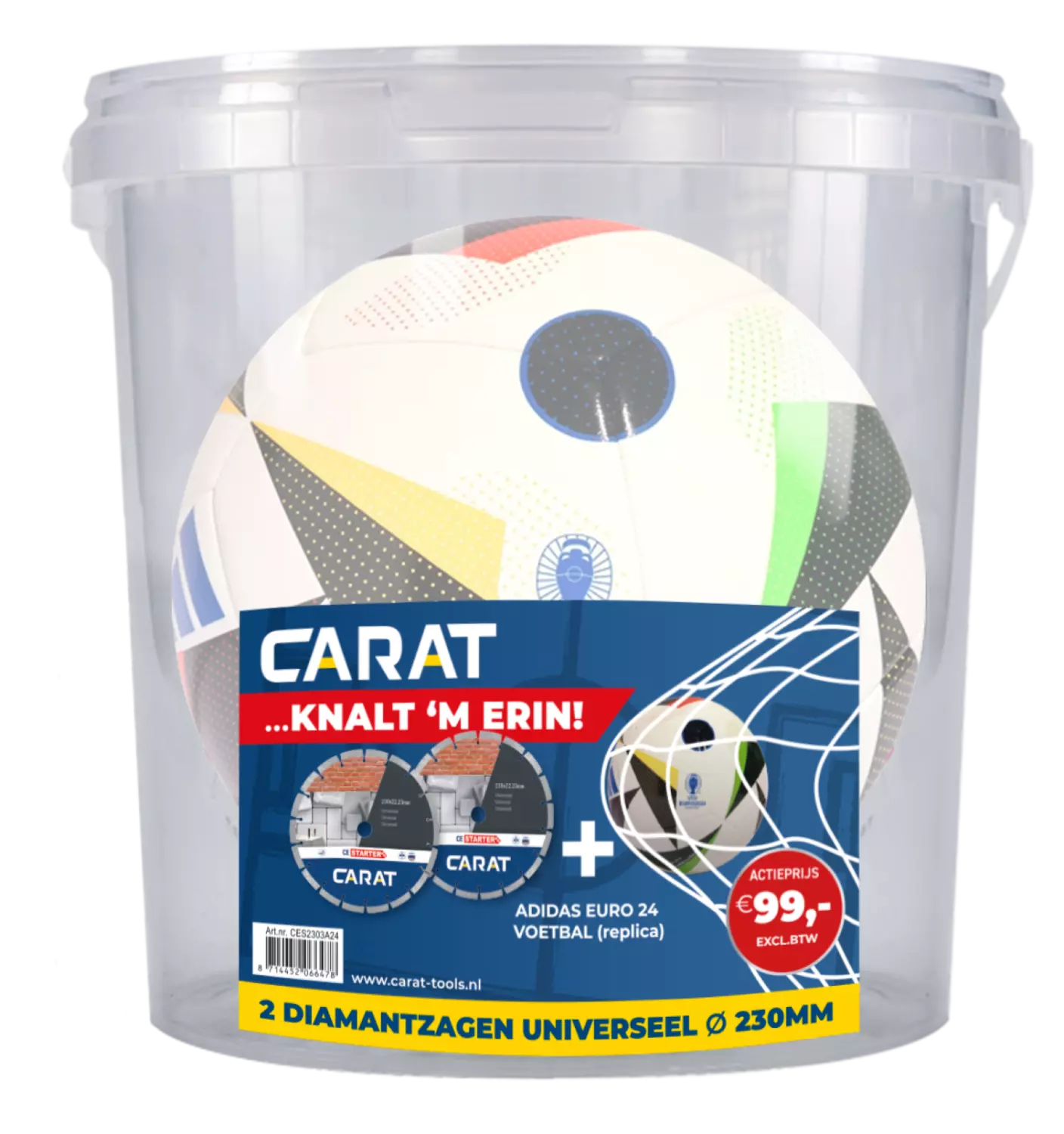 Carat CES2303A24 Diamantzaagblad voor droogzagen (2 stuks) - 230 x 22,23mm - Universeel met Adidas replica voetbal
