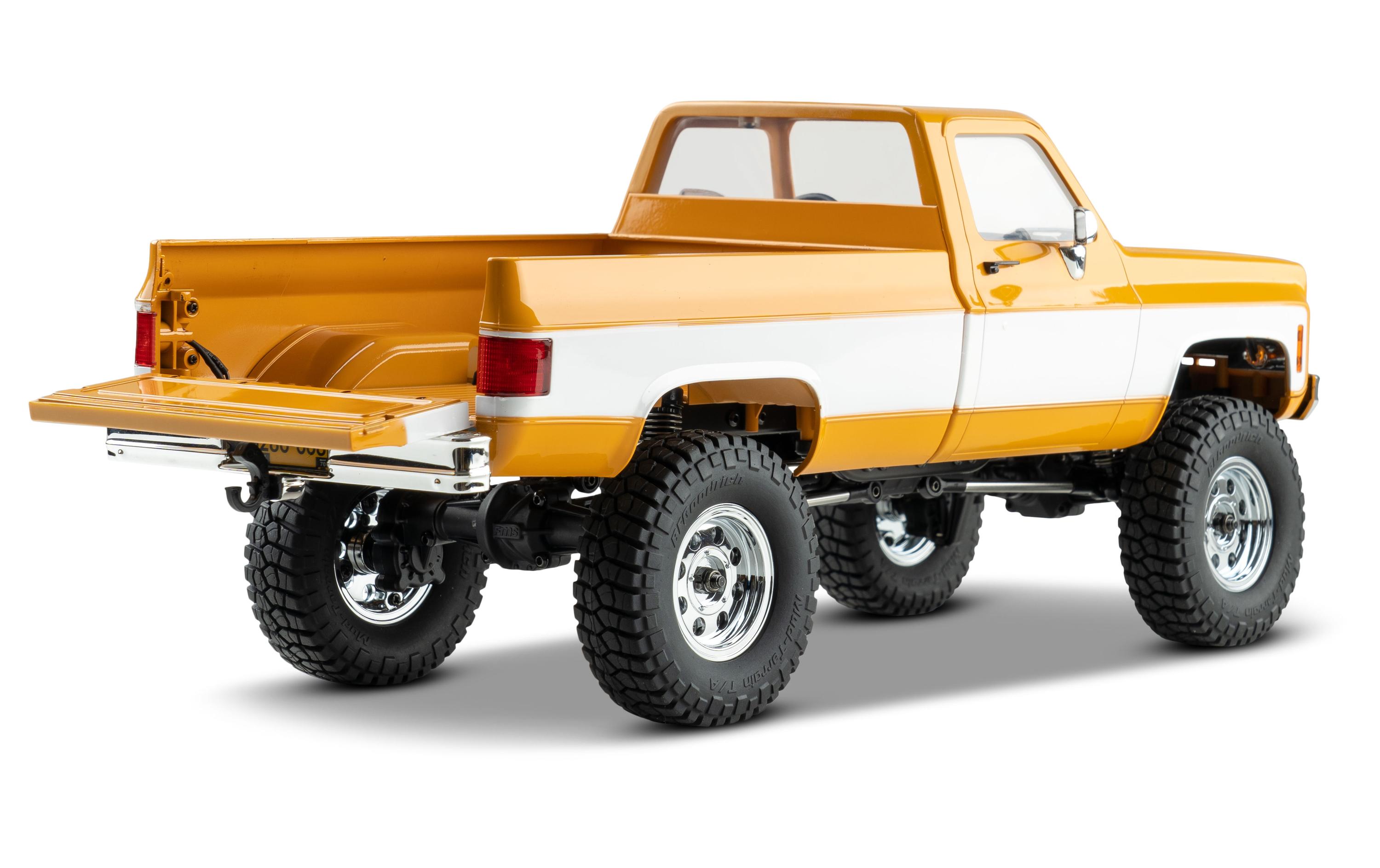 Scale Crawler FCX18 Chevrolet K10 Gelb, RTR, 1:18<br>Mini Rock Crawler mit detaillierter Chevy K10 Pick-Up Karosserie und 2-Gang Getriebe