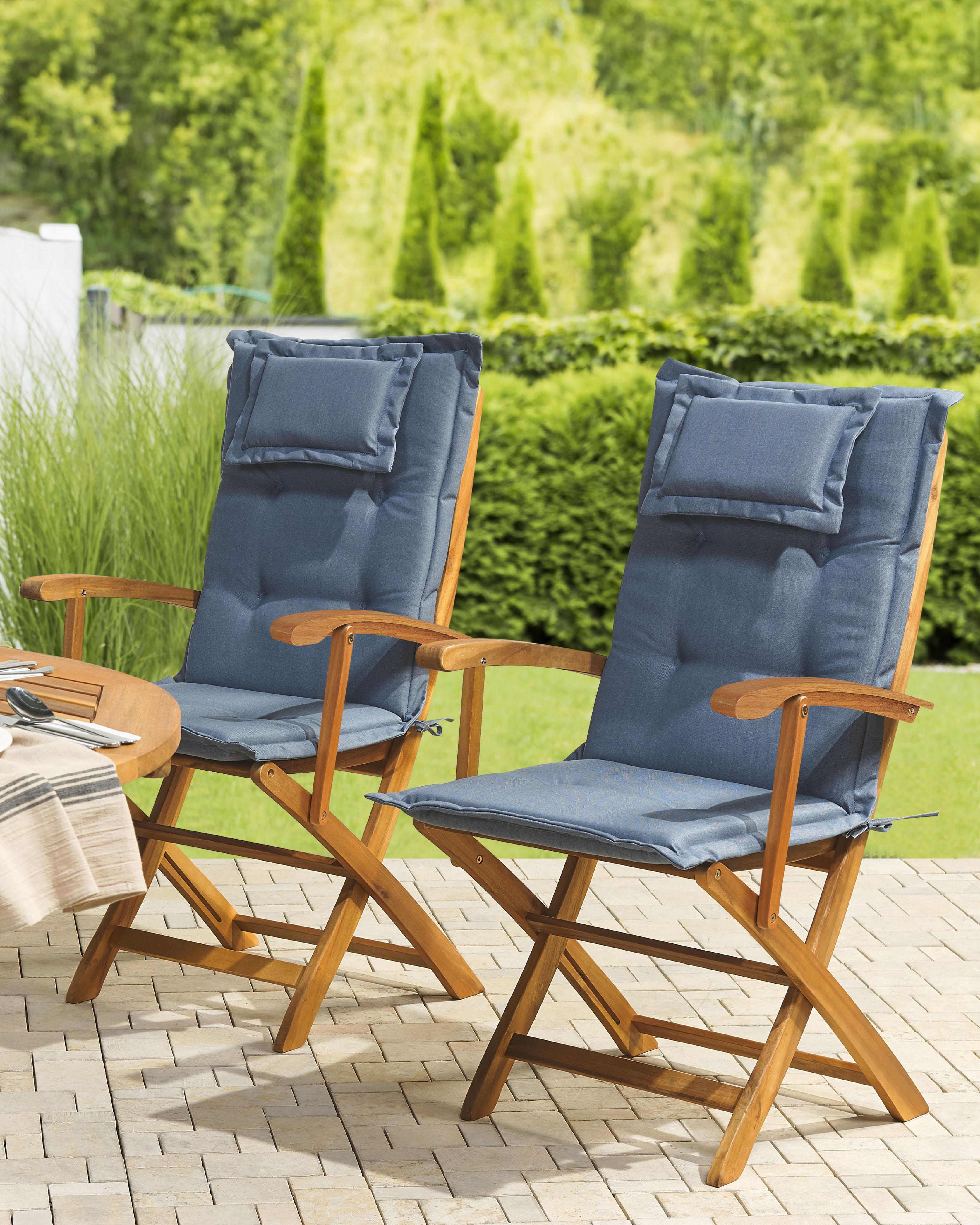 Tuinstoel MAUI Acaciahout Blauw