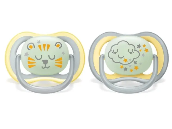 Philips AVENT Ultra air SCF376/01 sut, Nat baby sut, Ortodontisk, Silikone, Dreng/Pige, Tåler opvaskemaskine, 2 stk