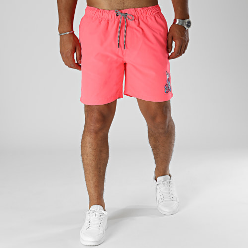 Short De Bain Lapin Graffiti Rose Fluo