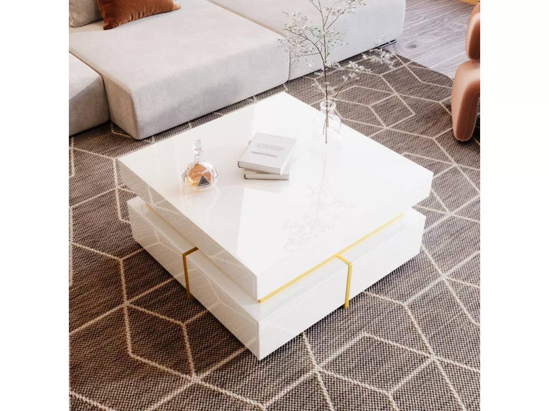Lits superposés 2 x 90 x 200 cm avec lit gigogne 90 x 190 cm et 4 tiroirs - bois massif - coloris blanc