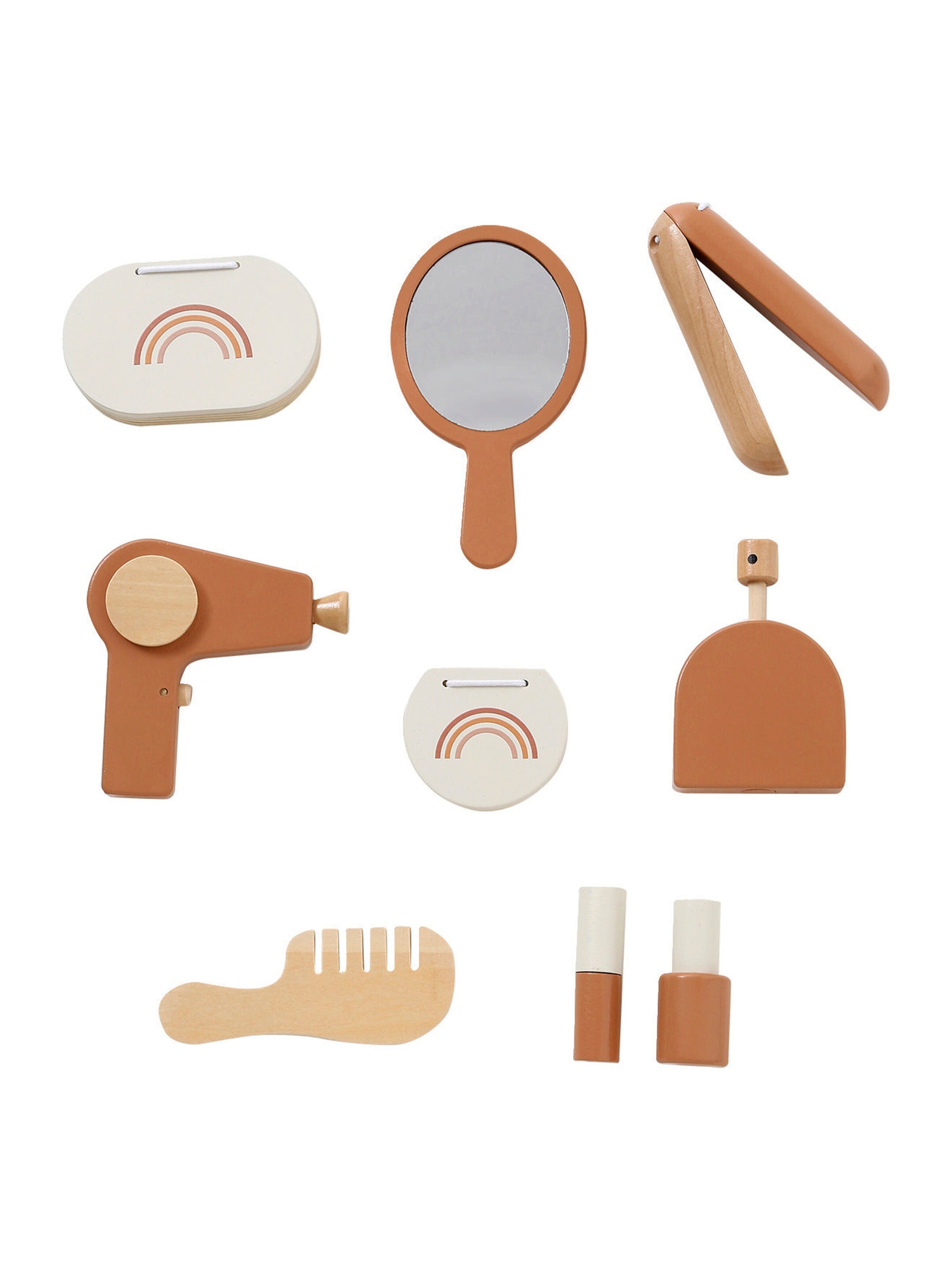 Vertbaudet Kinder Schminktisch mit Hocker & Zubehör Holz FSC® karamell