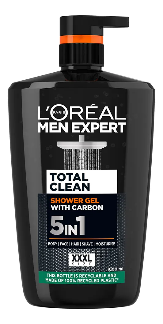 L'Oréal Paris Men Expert Total Clean Shower Gel - 1000 ml.