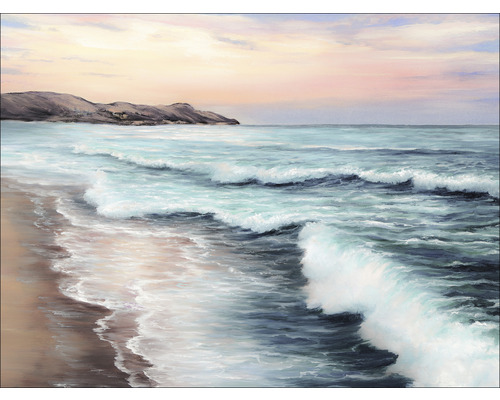 Canvas print Zonsondergang over strand 84x116 cm