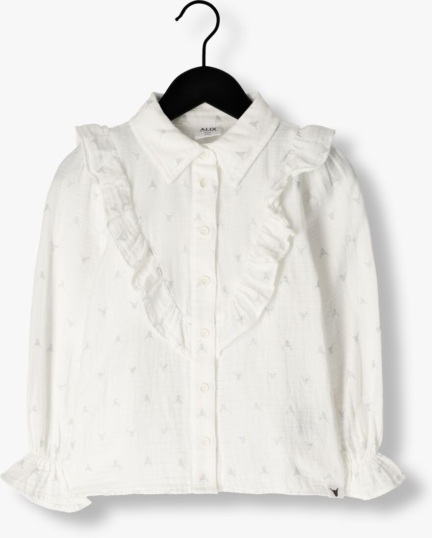 ALIX MINI witte alix mini blouse woven glitter bull ruffle blouse