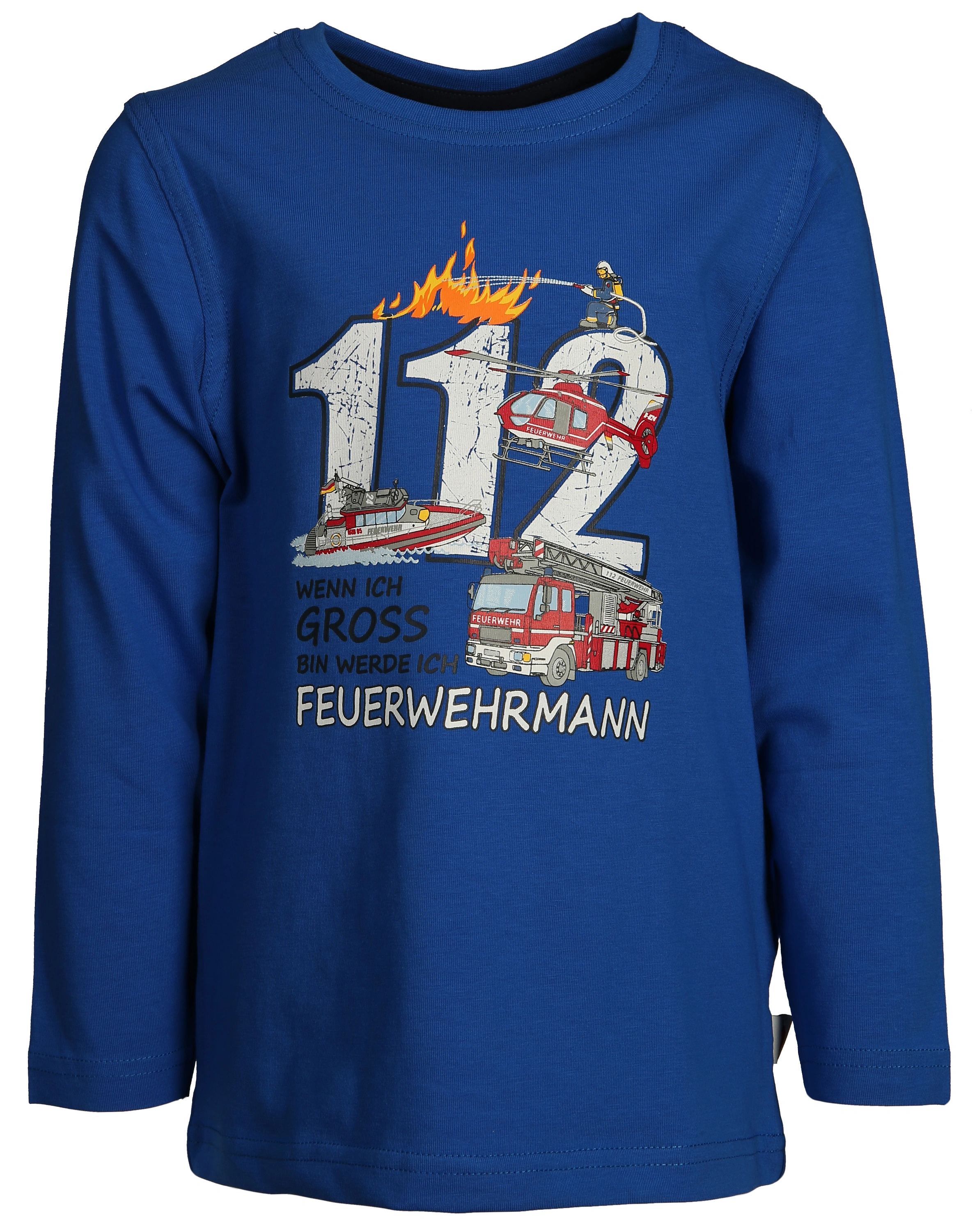 Langarmshirt 112 WENN ICH GROß BIN in cobalt blue