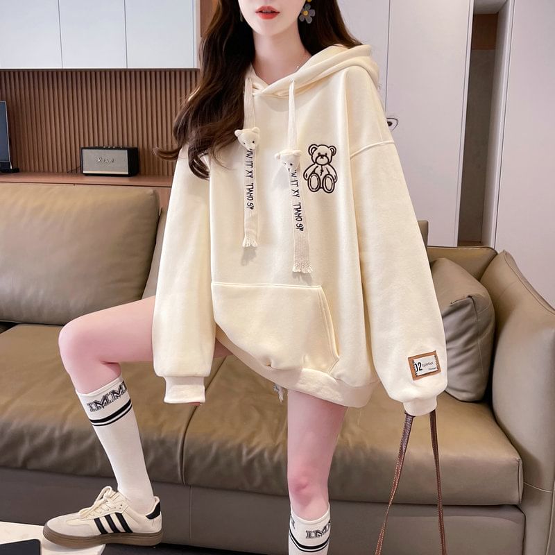 Jewie - Hoodie met geborduurde beer
