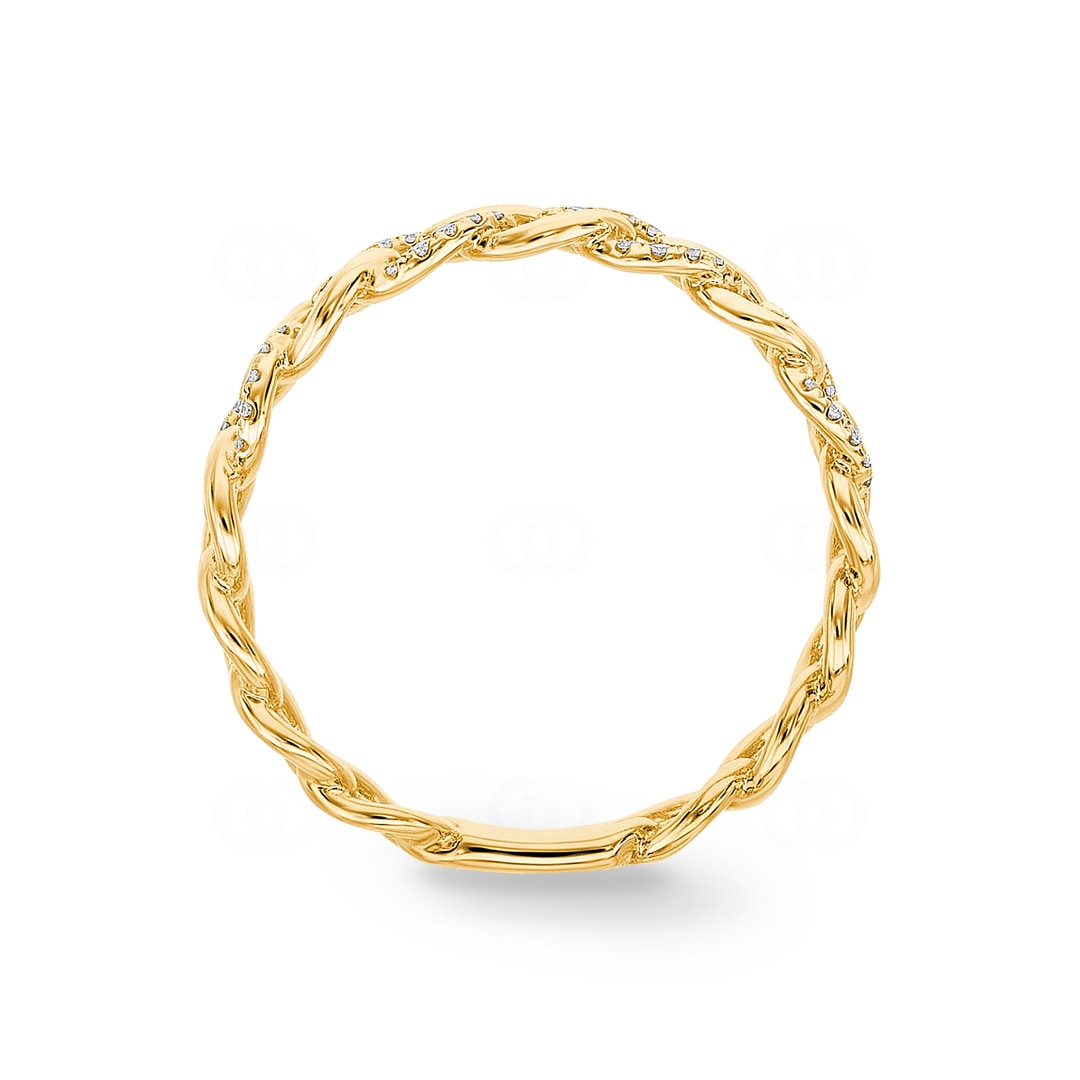 Panzerring 750/18 K Gelbgold mit Diamanten 0.09 ct H/si
