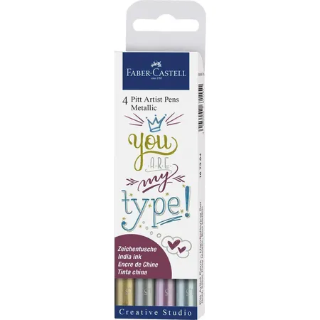 Faber-Castell Tuschestift Pitt Artist Pen Metallic, 4er Etui