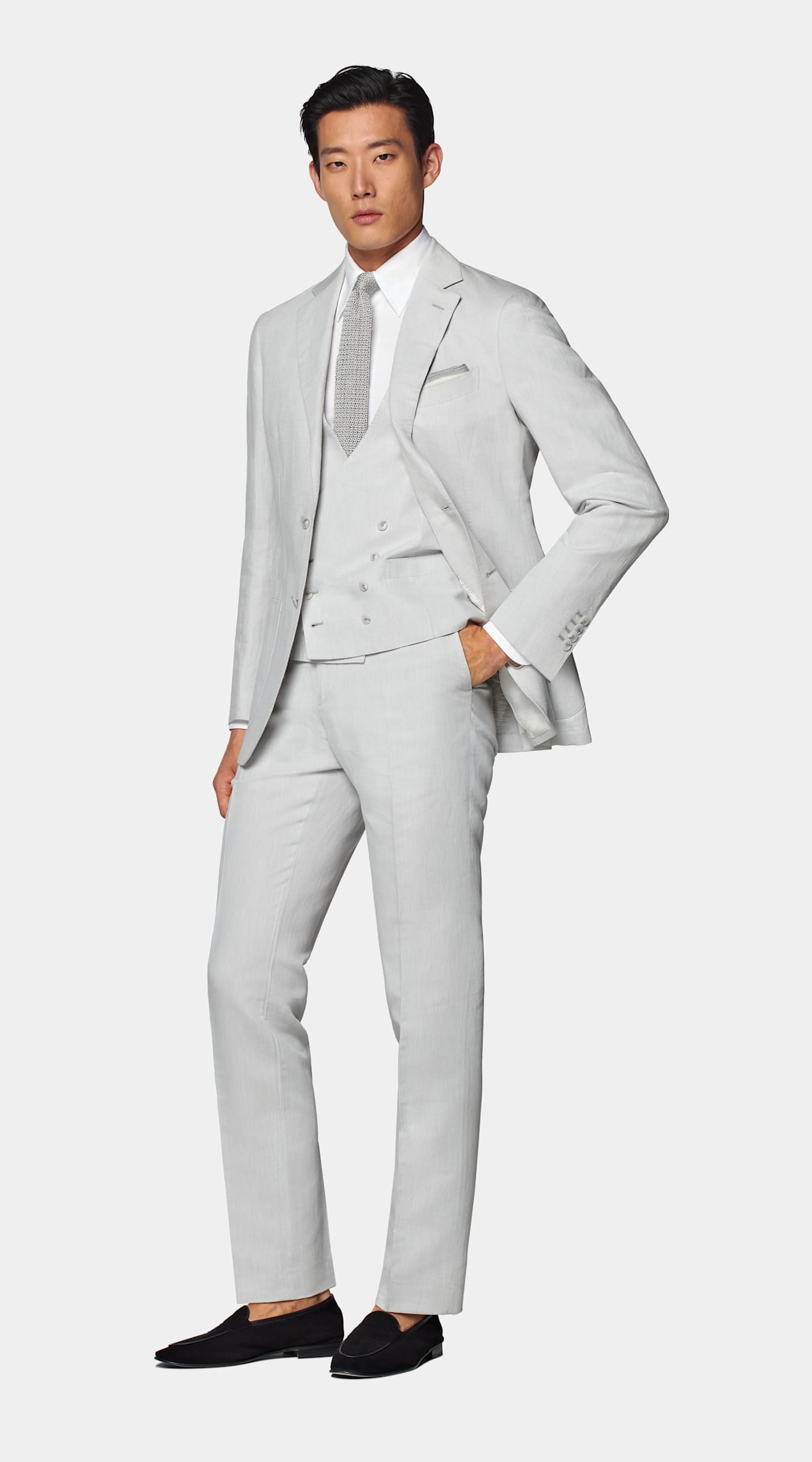 Costume trois pièces Havana coupe Tailored gris clair