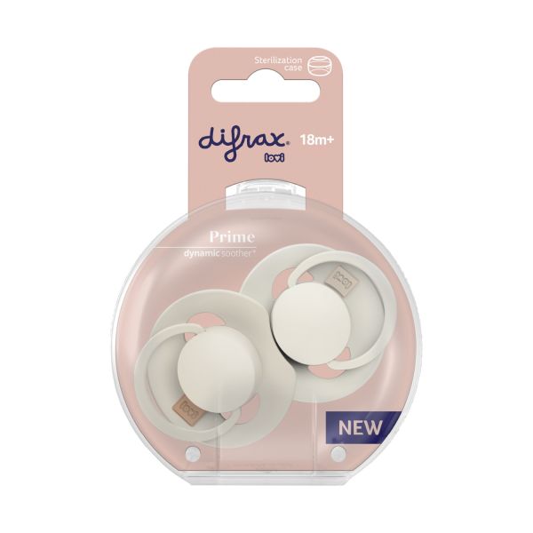 Difrax Dynamic Lovi Prime Fopspeen - 18mnd+ - 2st. - Coconut/Ivory