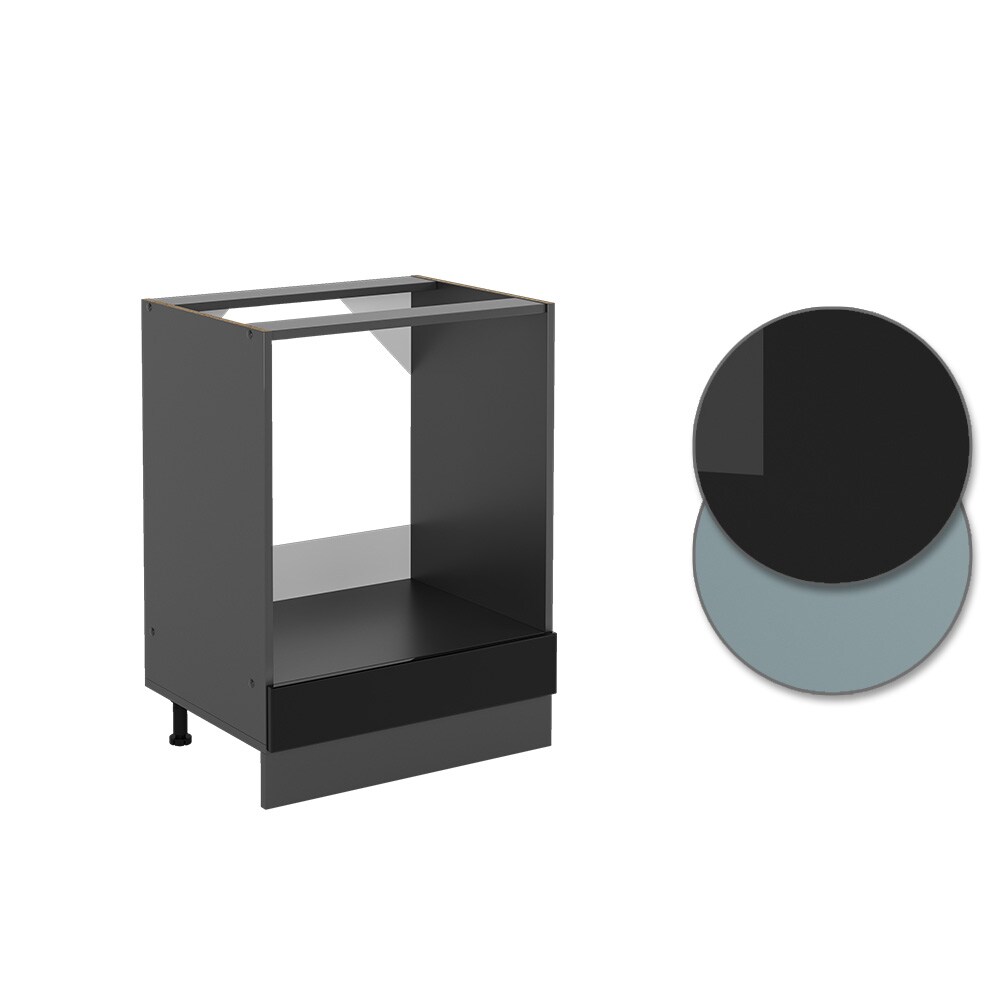 Vicco Herdschrank Küchenschrank R-Line Solid Anthrazit Schwarz 60 cm modern