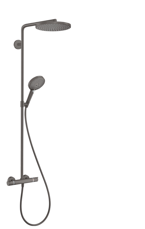 Hansgrohe Raindance Select S opbouw regendouche met 24cm hoofddouche zwart chroom geborsteld