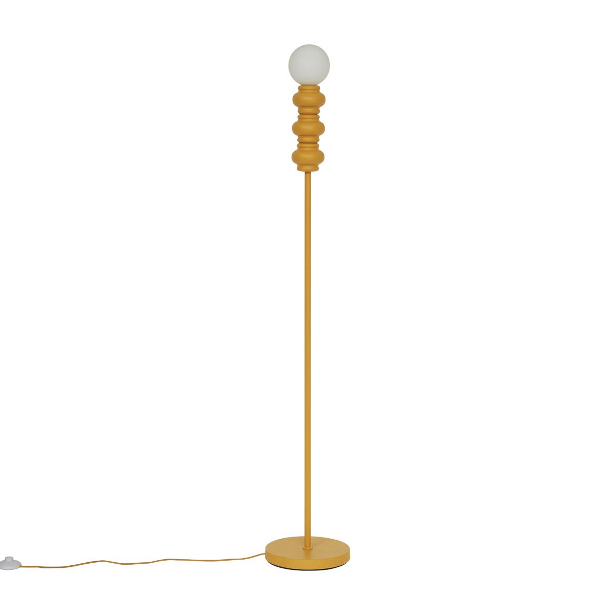 Retro vloerlamp okergeel met mat glas - Fedde