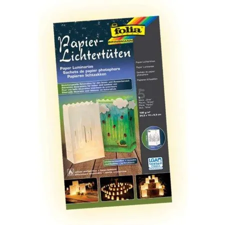 folia Papier Lichtertüten Gras, 5 Stück