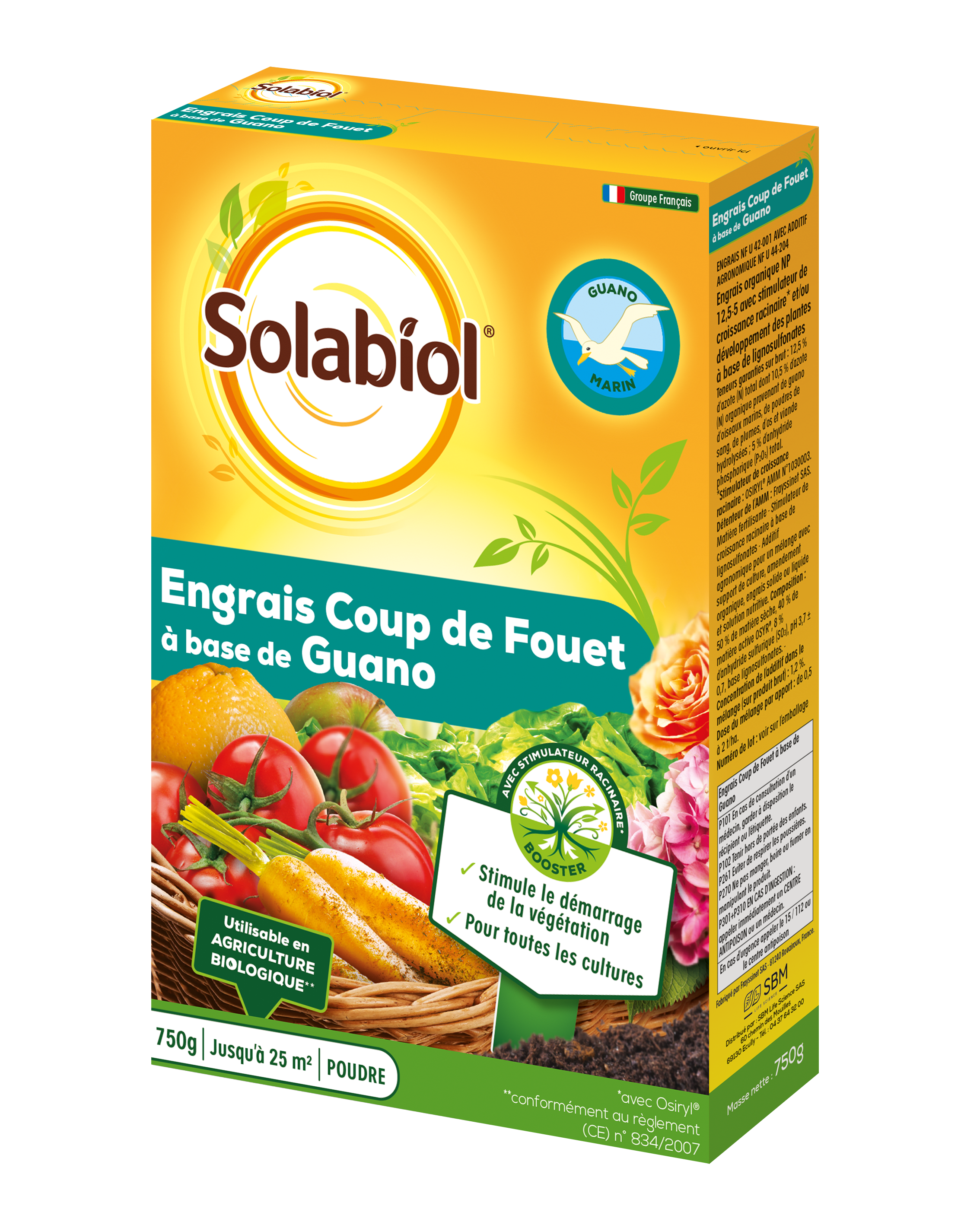 Sogua750n | engrais coup de fouet à base de guano | stimule le démarag