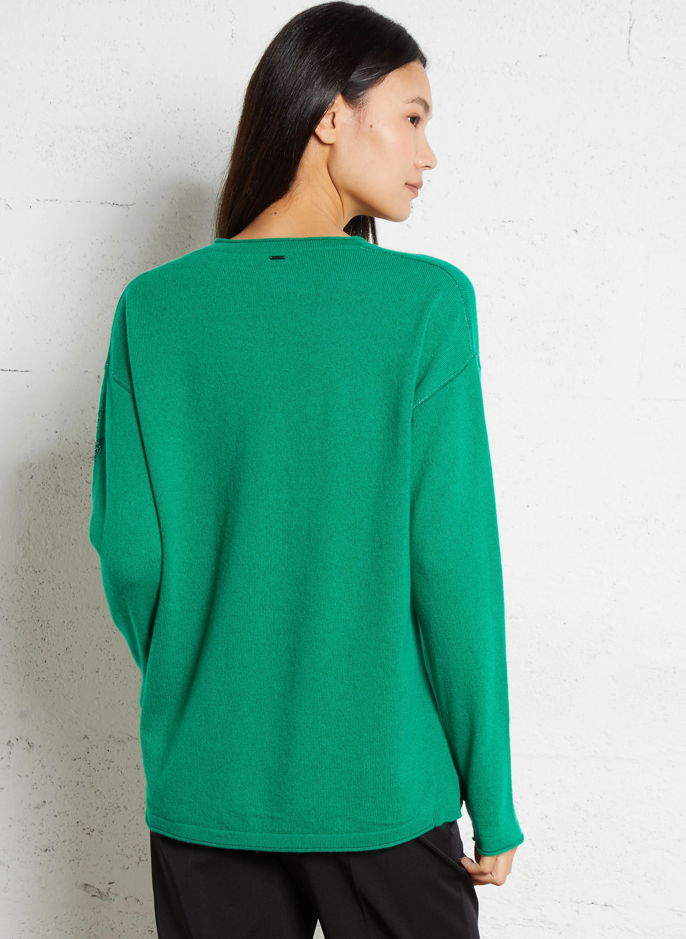 Pull droit en cachemire | Vert
