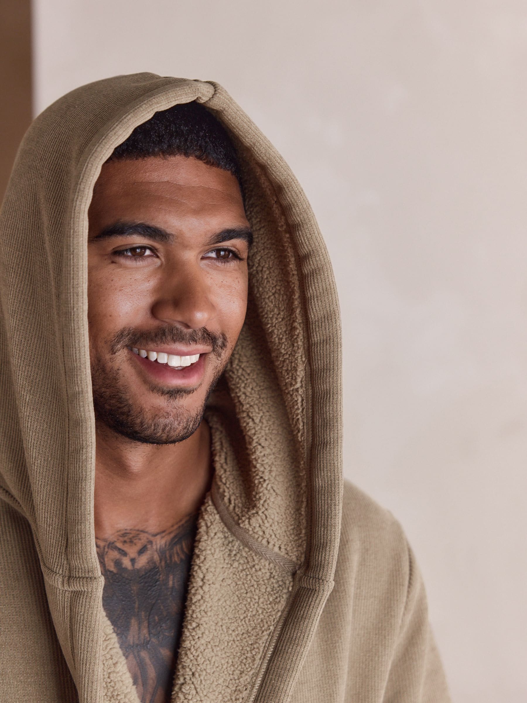 Neutraal kiezelkleurig - Corded Textured Dressing Gown