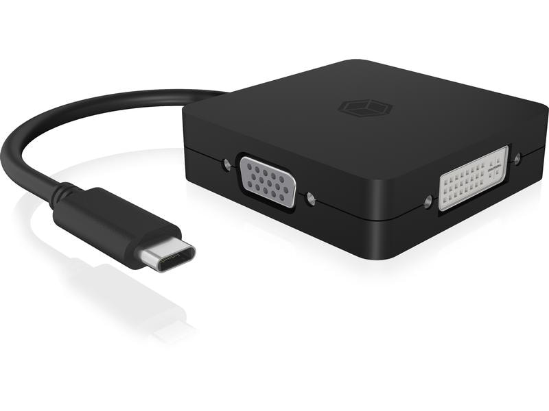 ICY BOX Adapter IB-DK1104-C USB Type-C - DisplayPort/DVI-D/ Vier in einem USB-C-Videoadapter