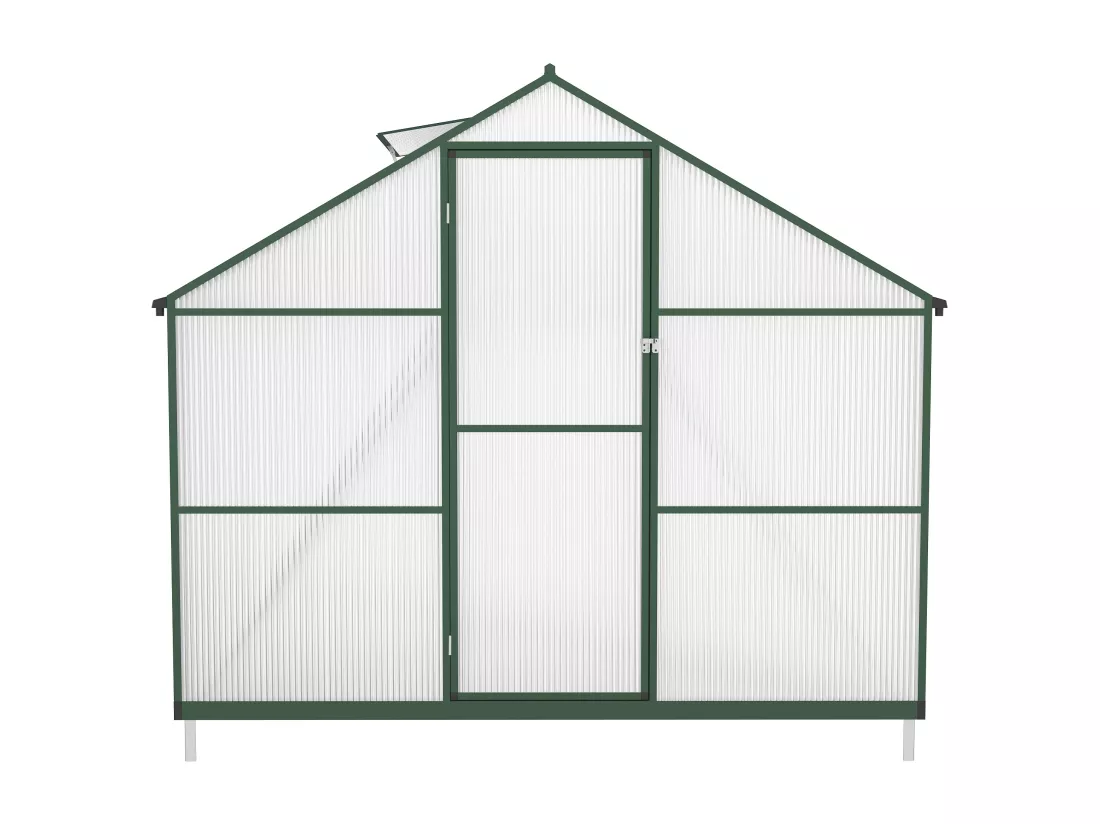 Serre de jardin en polycarbonate et aluminium - 10,42 m² - Vert - ASTELIA