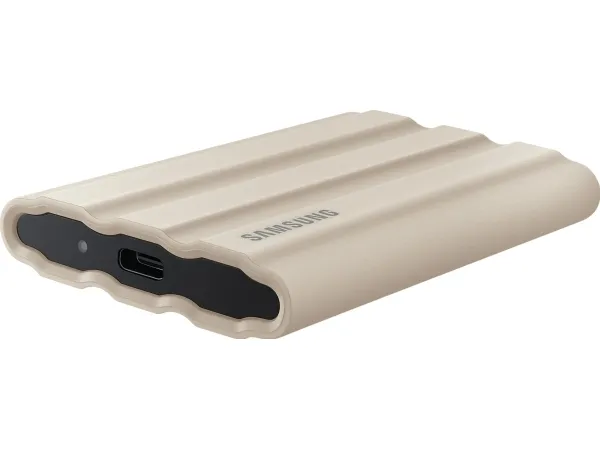 Samsung T7 Shield MU-PE2T0K - SSD - krypteret - 2 TB - ekstern (bærbar) - USB 3.2 Gen 2 (USB-C stikforbindelse) - 256-bit AES - beige