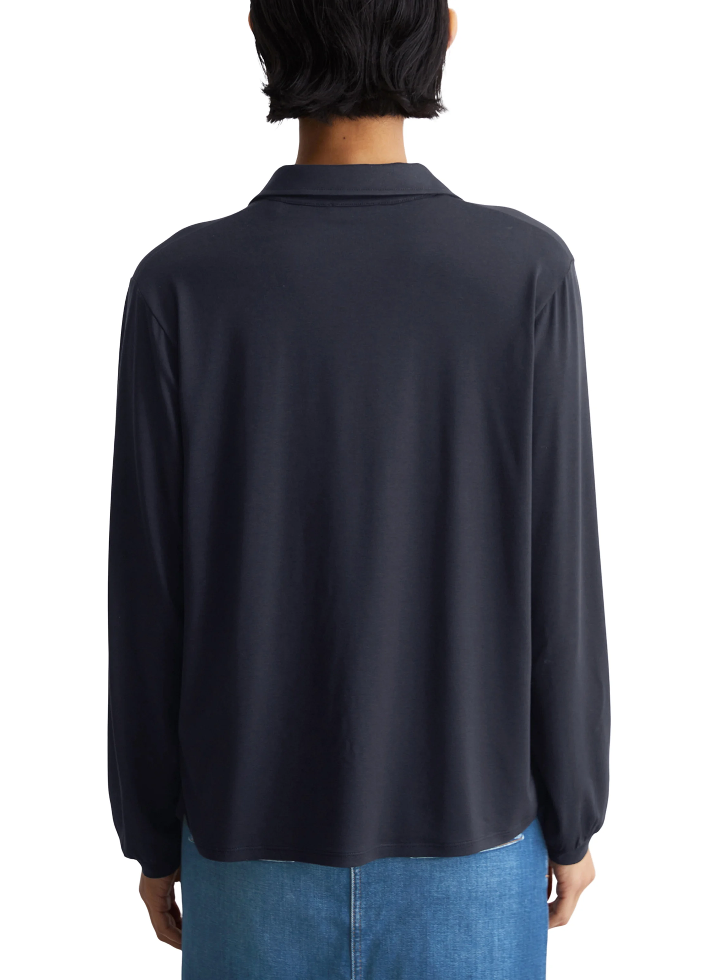 Chemise droite col V | Bleu