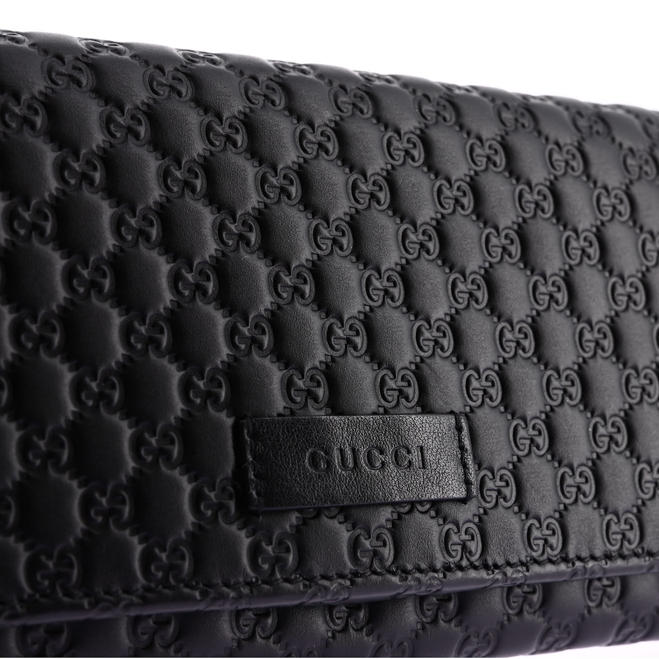 Gucci Portefeuille en Cuir Monogramme noir - Neuf sans étiquette - L.19 cm