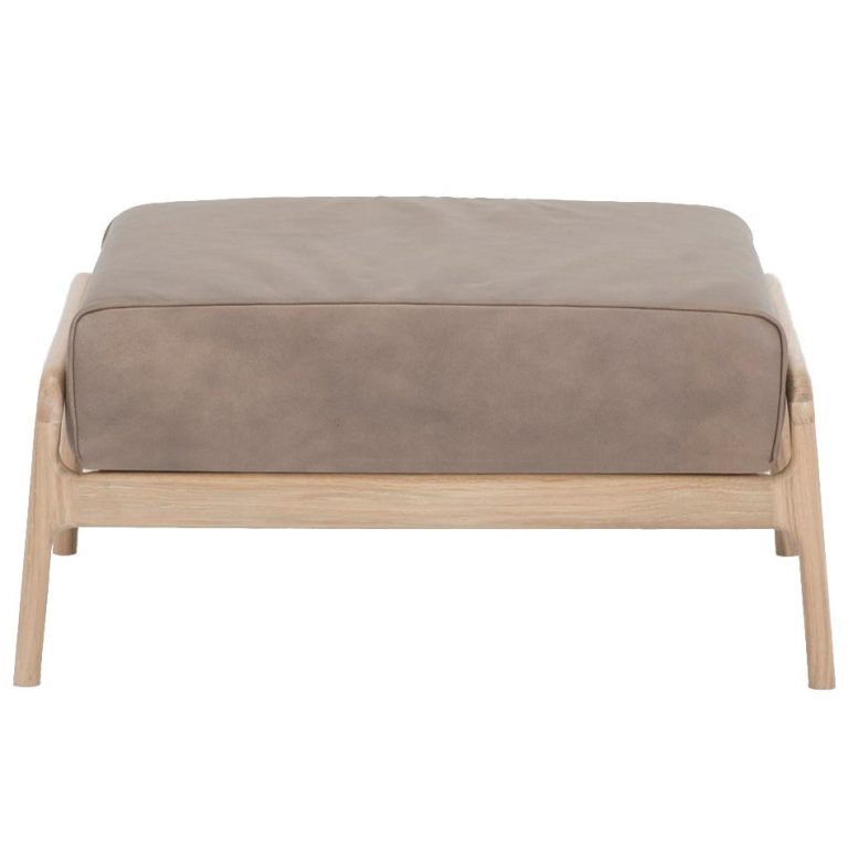 Gazzda Fawn hocker whitewash Dakar Leather Stone