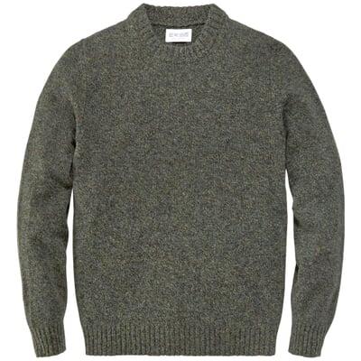 Herren-Shetlandpullover, Grünmelange